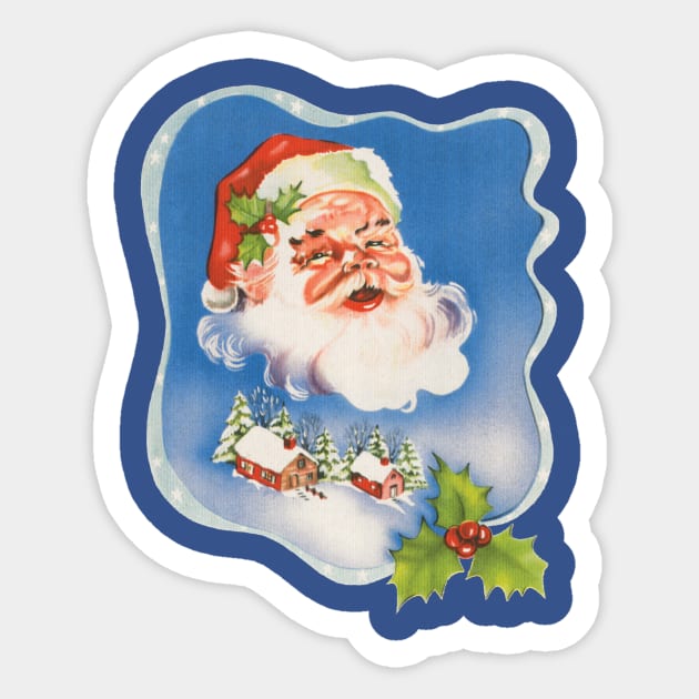 Retro Santa Claus Sticker by MasterpieceCafe